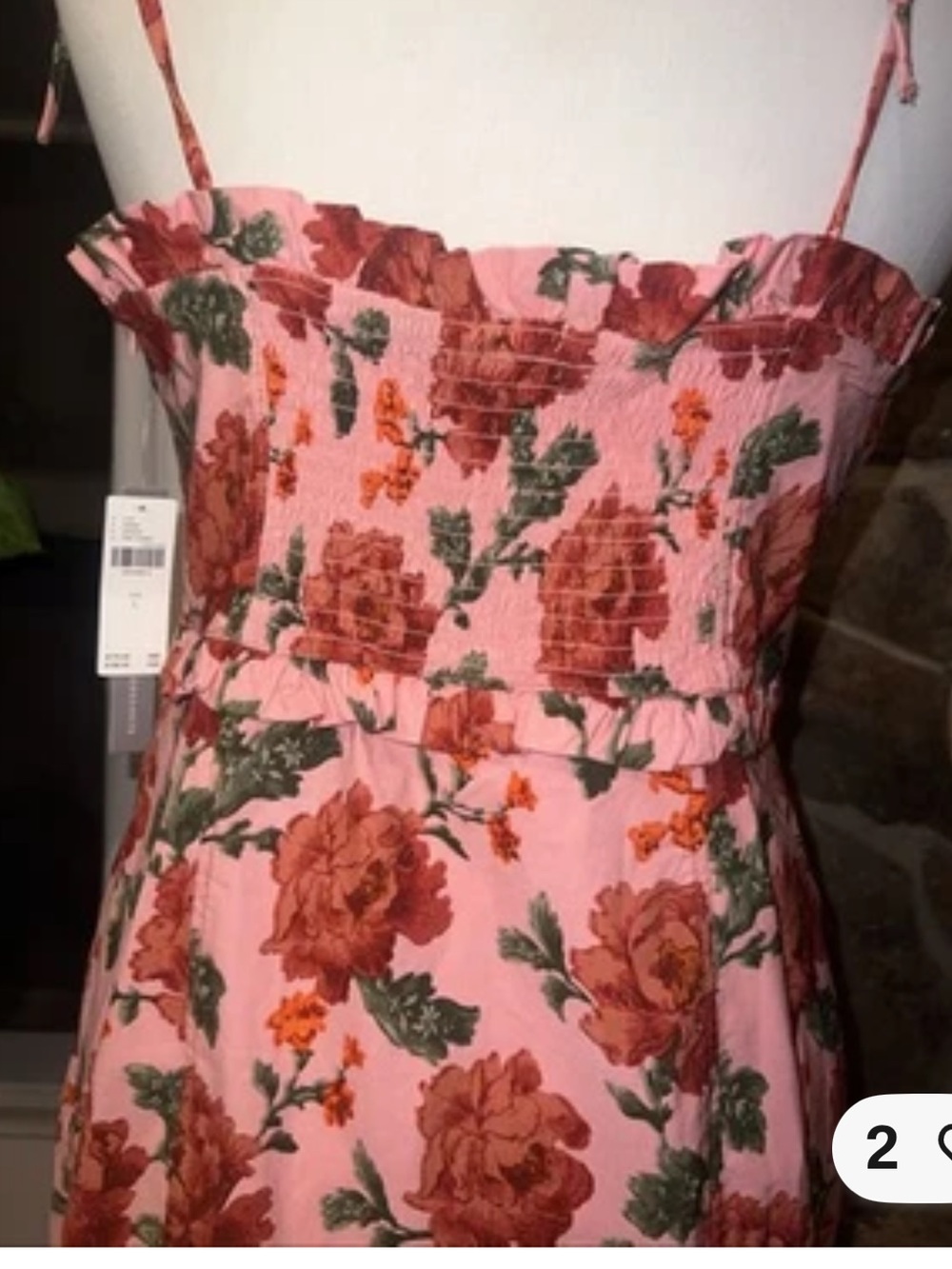 Anthropologie midi Dress Floral Smocked large NWT - Picture 5 of 11
